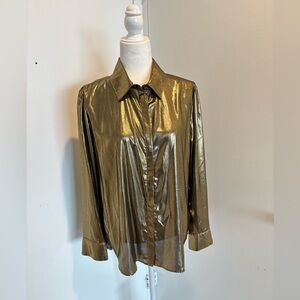 7 For All Mankind Gold Button Down Shirt